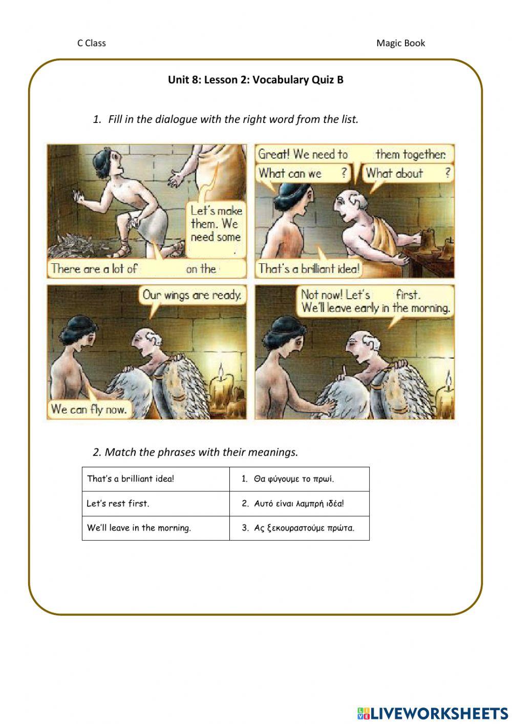 Magic Book-Unit8-Lesson2-QuizB