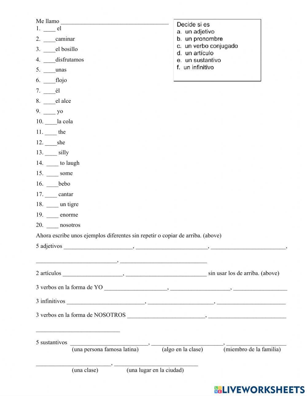 Vocabulario activo - practice