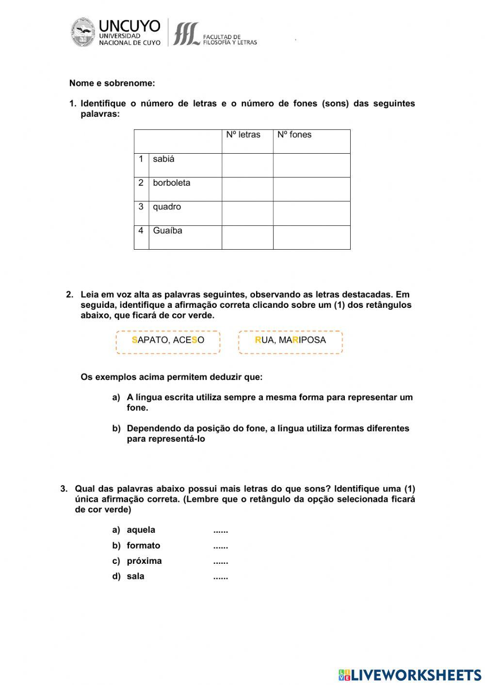 Atividade N°2 - Fonética I