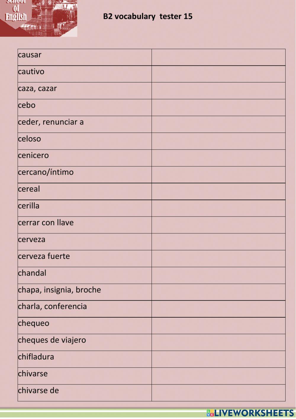 Vocabulario b2 - 15