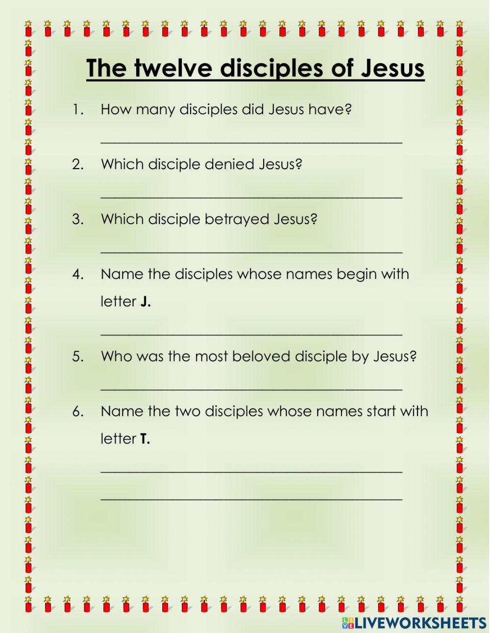 The twelve disciples of Jesus