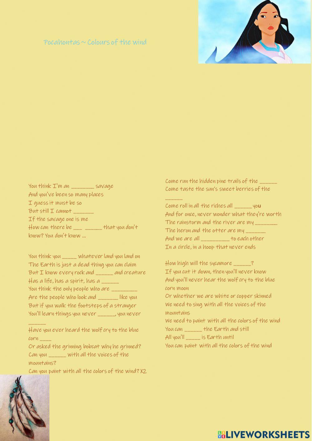 Colors of the wind - Pocahontas