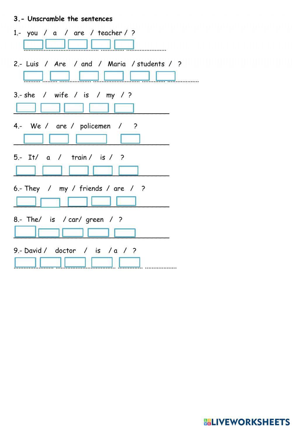 The greetings and farewells and the verb to be