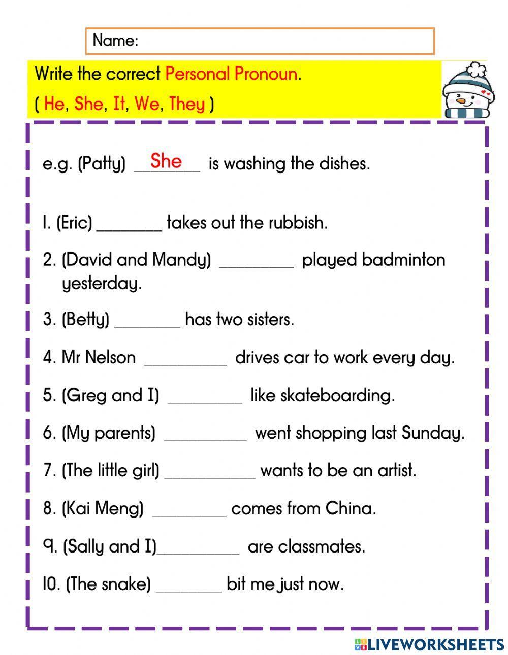 Personal pronouns