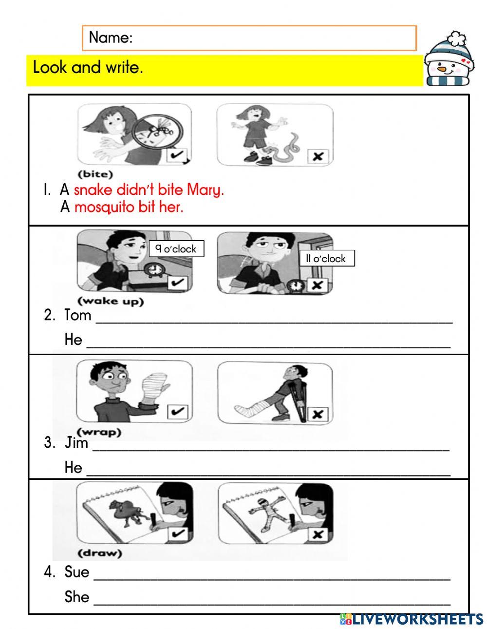 Didn't + past simple