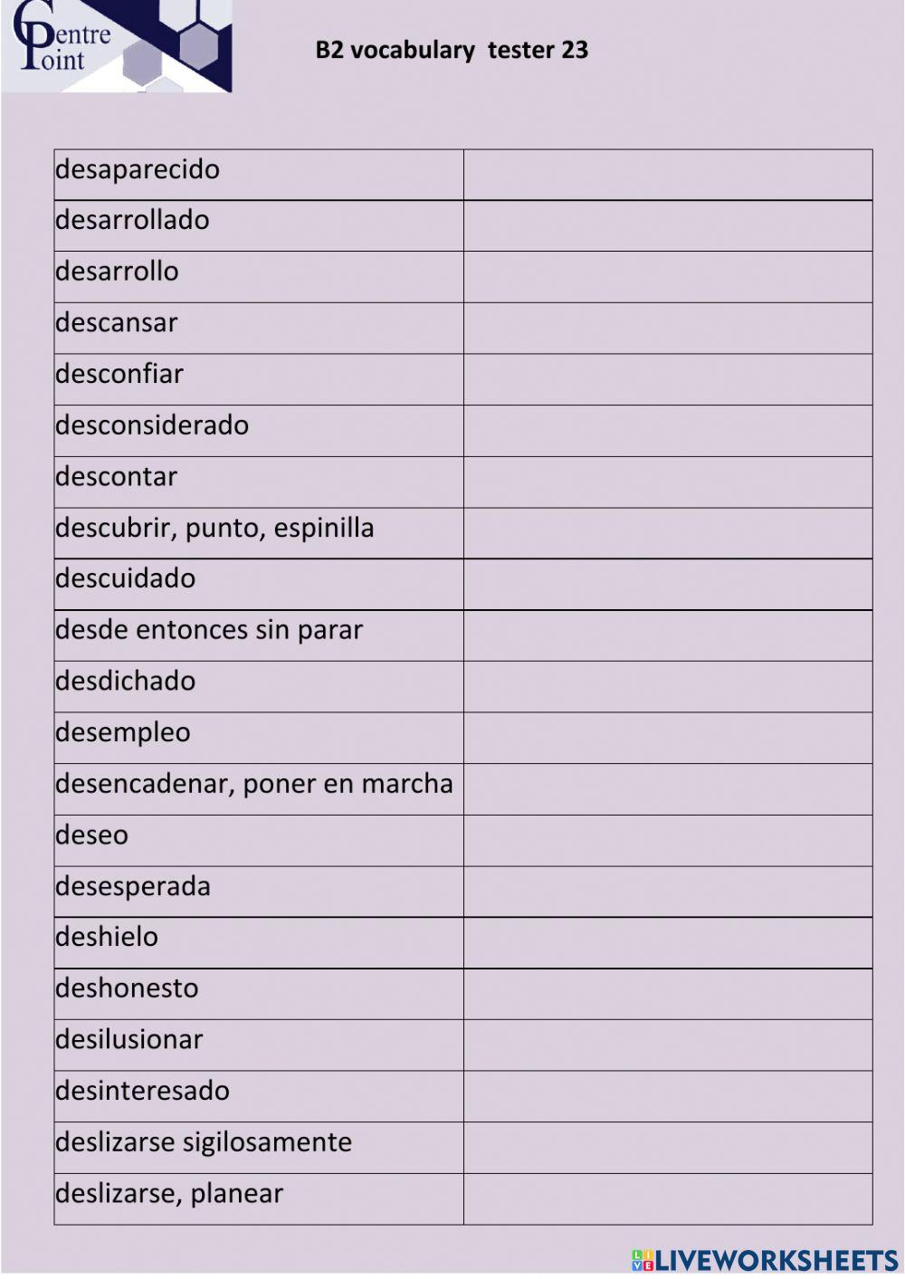 Vocabulario b2 -  page 23