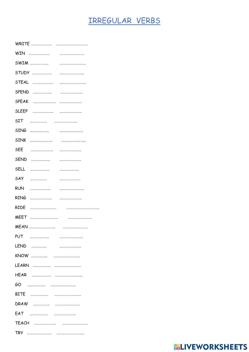 Irregular verbs part 2
