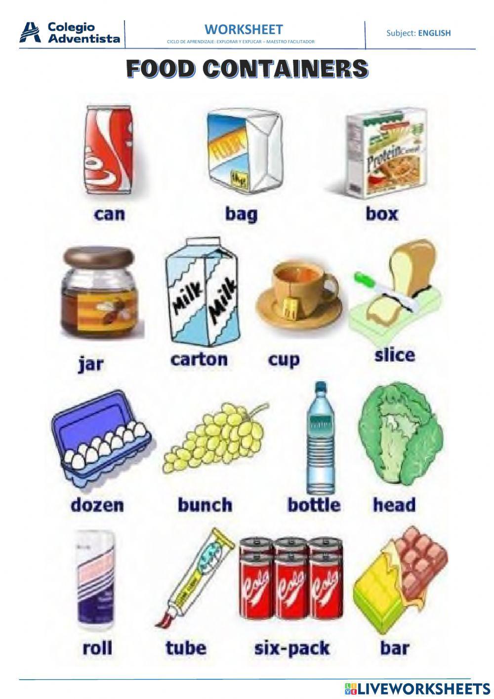 Containers and quantities