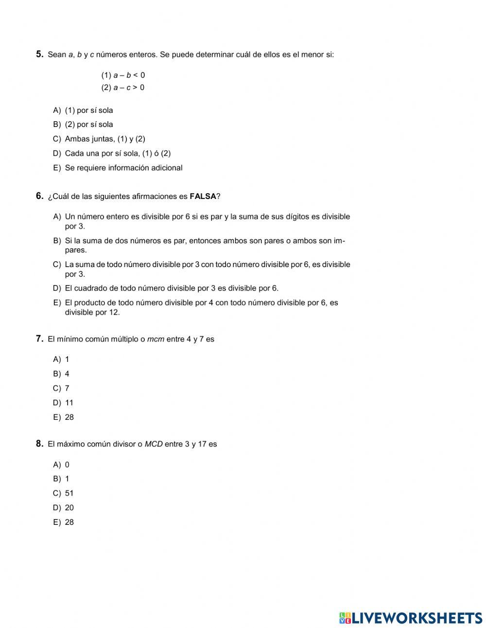 Ensayo números enteros