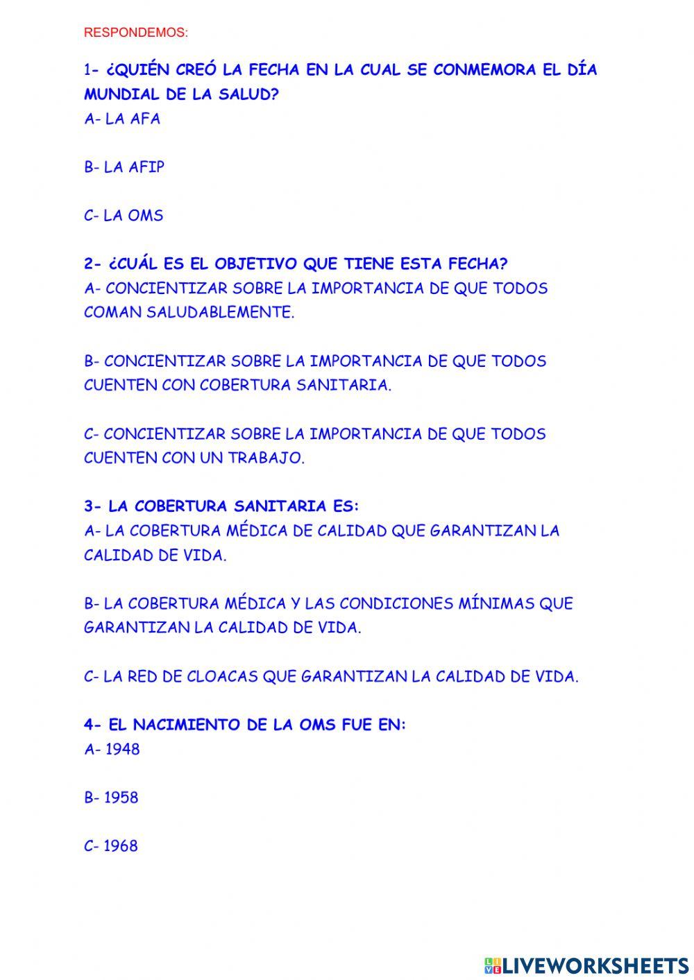 Día mundial de la salud