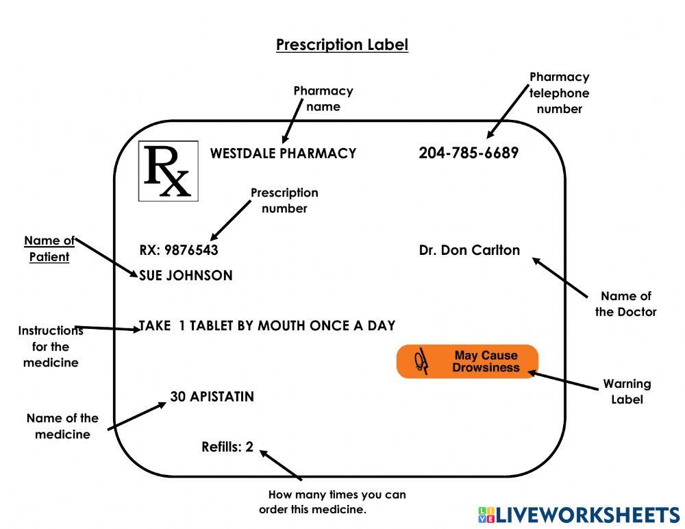 Prescription La… | Free Interactive Worksheets | 6515257