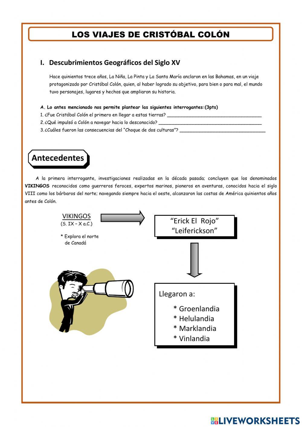 Viajes de Crist… | Free Interactive Worksheets | 4929123, image size:1000x1413