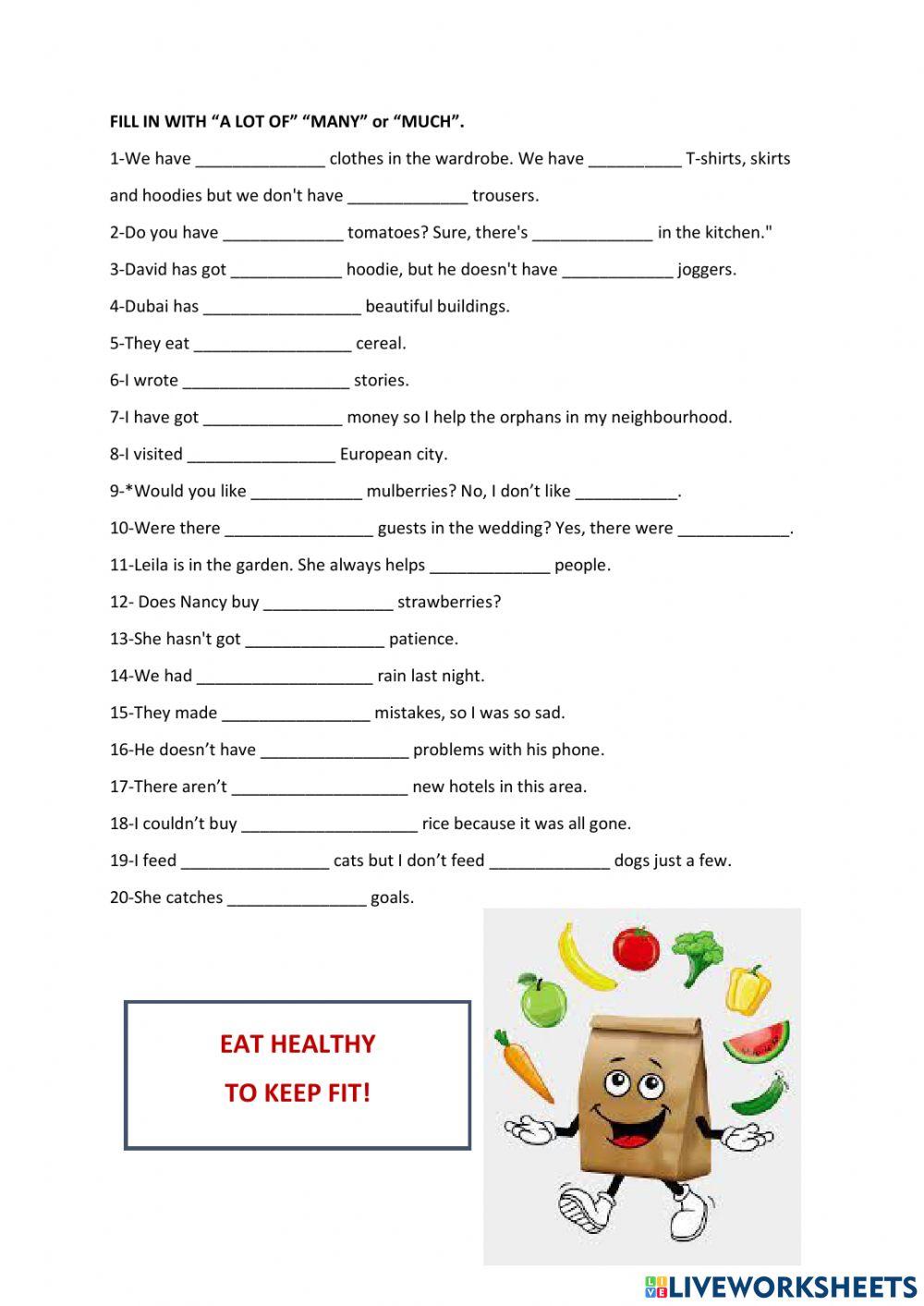 A lot of - much - many