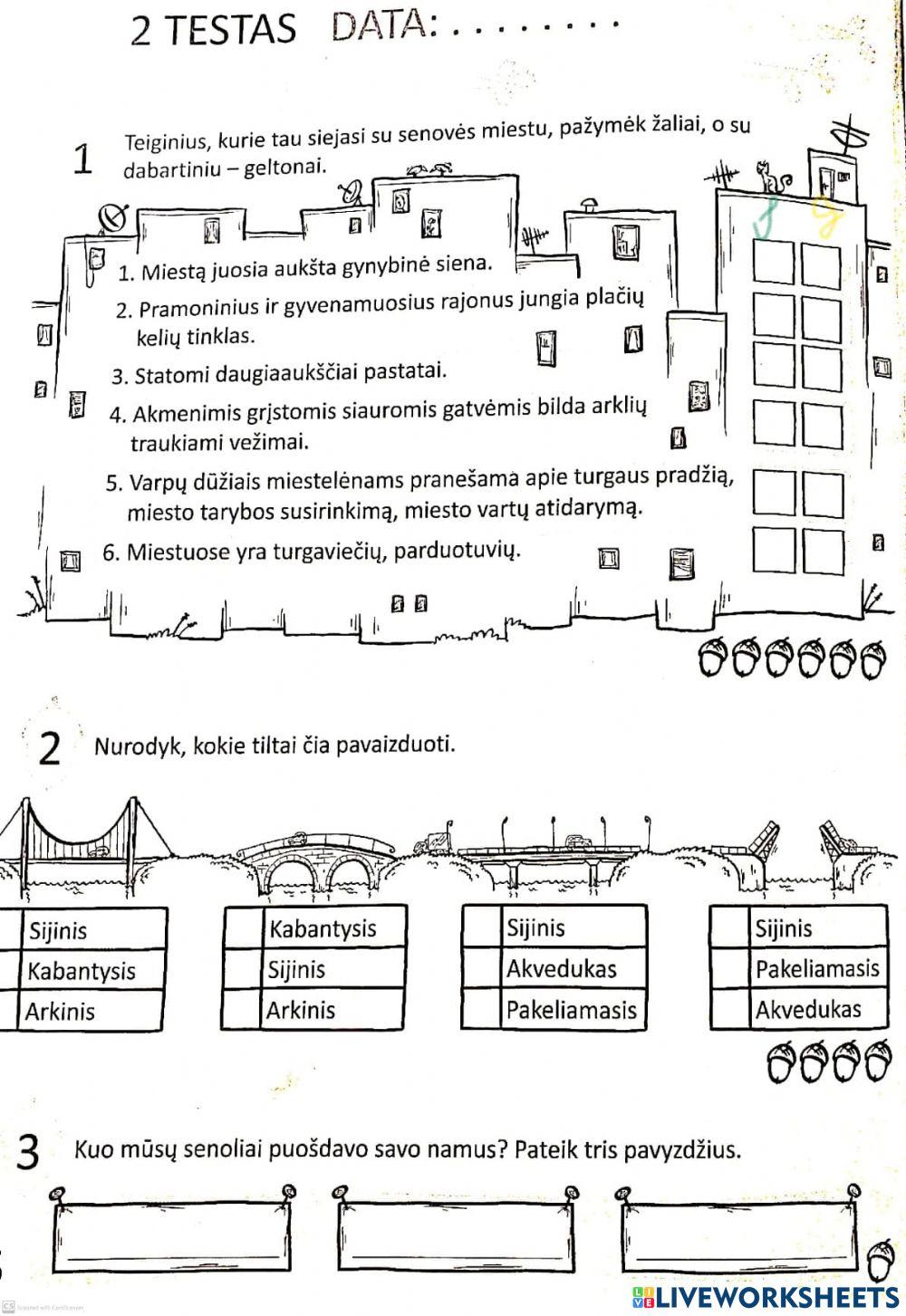 Pasaulio pažinimo 2 testas 1 dalis