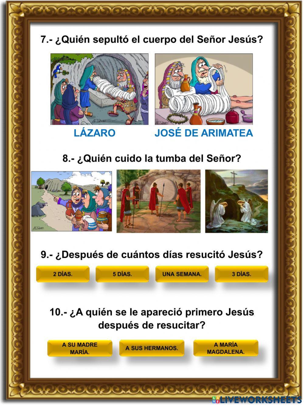 Crucificción, muerte y resurrección del Señor Jesús