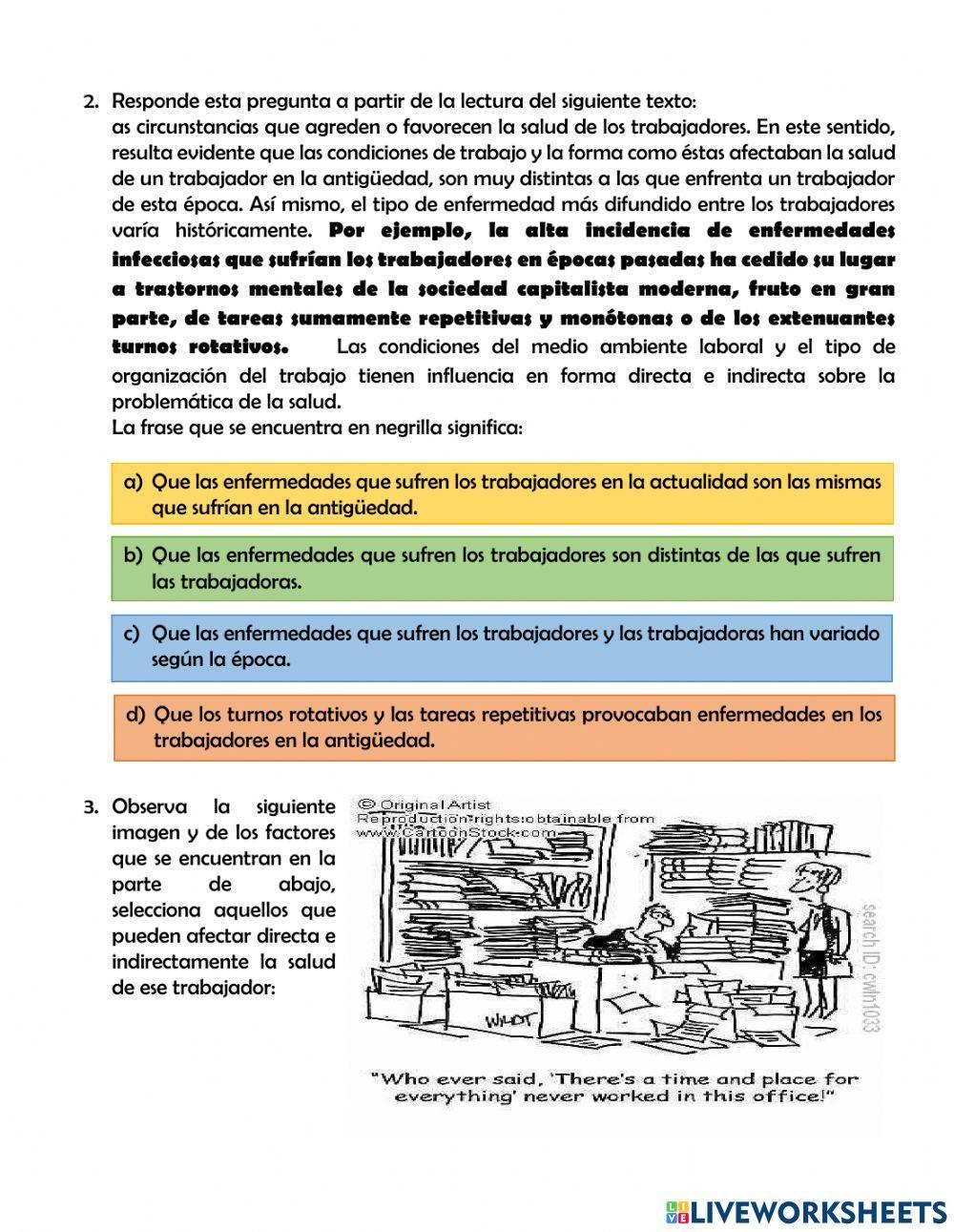 Factores directos e indirectos que afectan la salud de los trabajadores