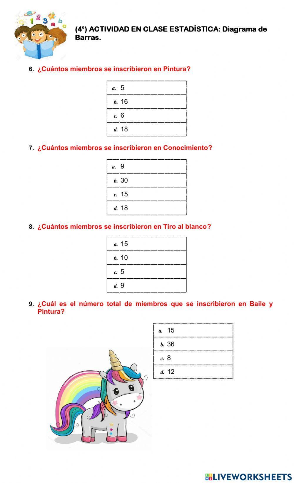 ESTADÍSTICA. Diagrama de Barras 4°. ESTADÍSTICA. Diagrama de Barras 4°.