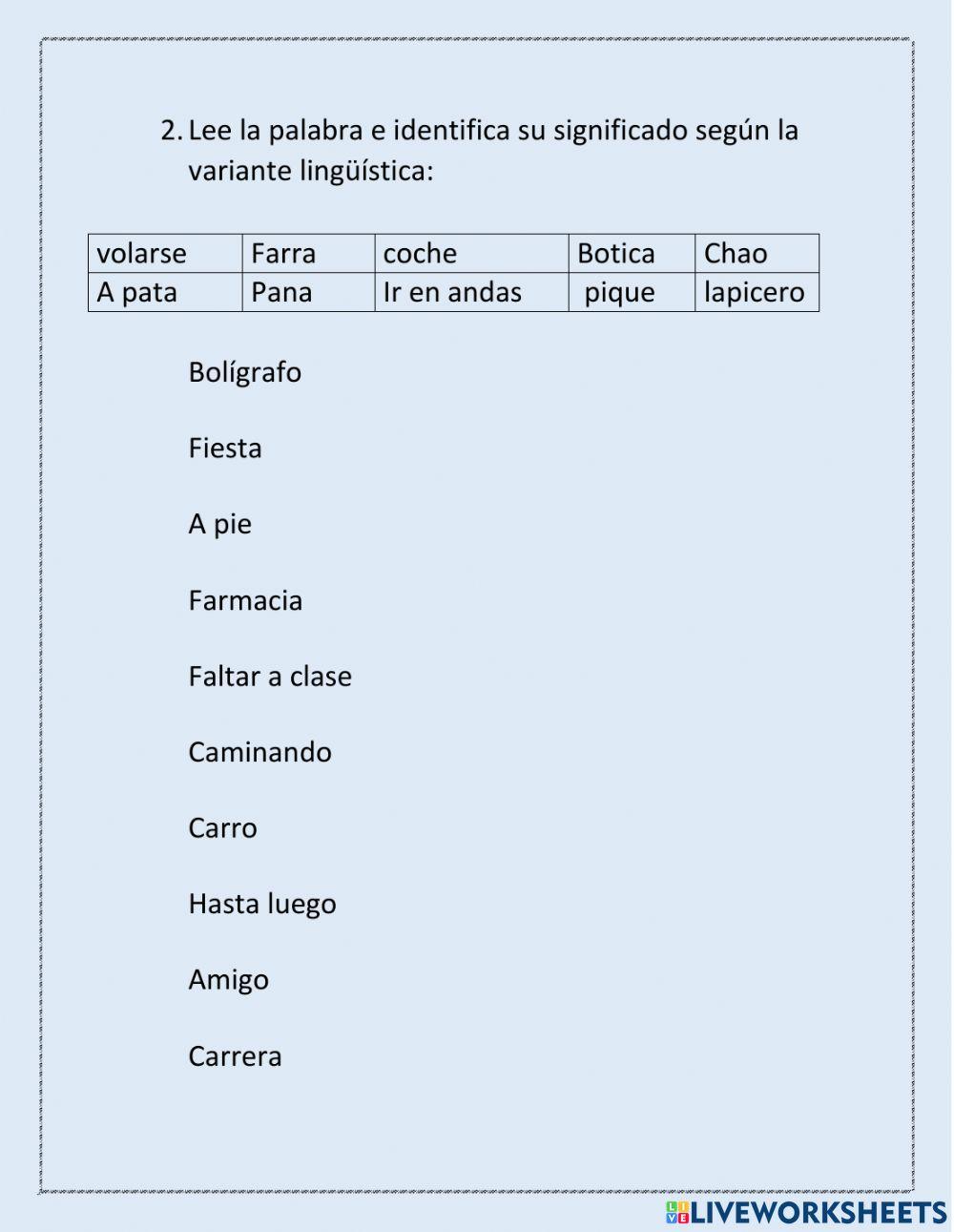 Variantes linguísticas