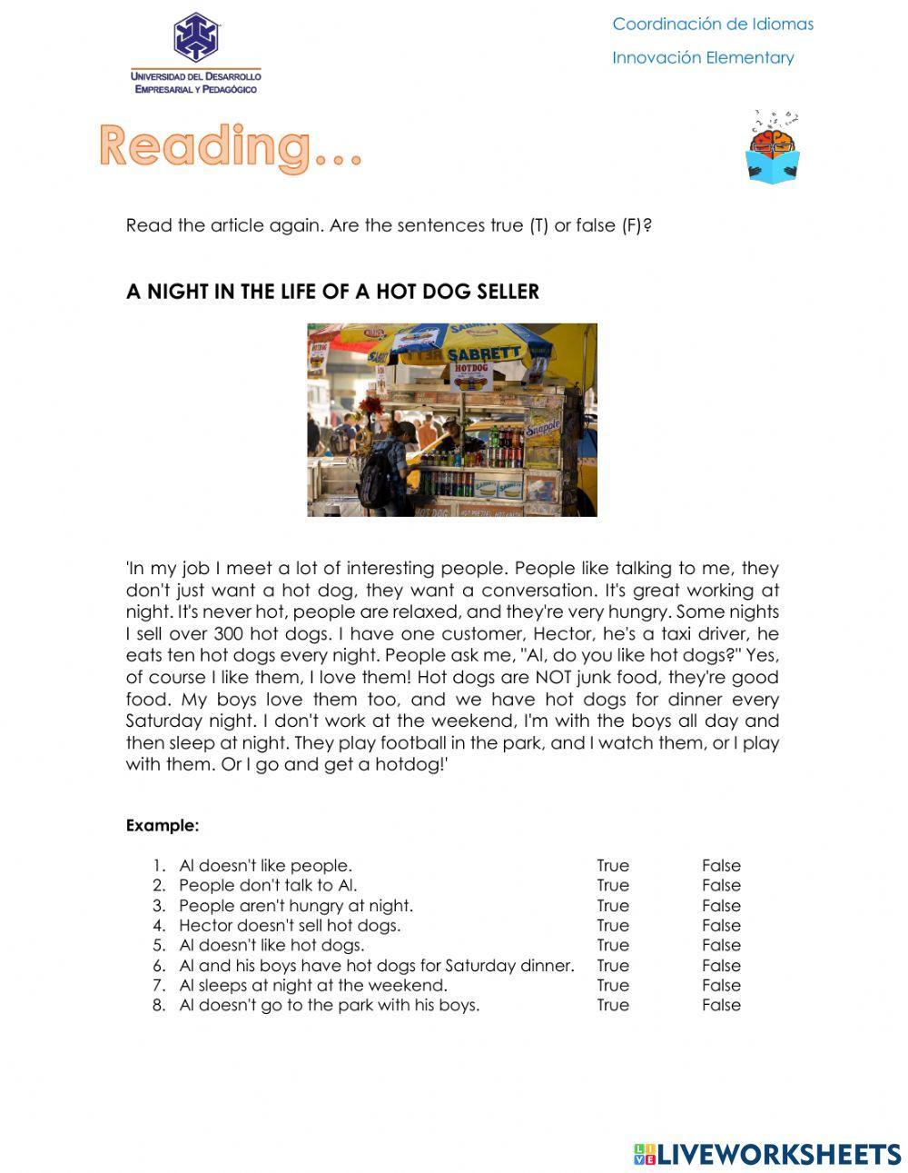 Reading- Simple Present 3rd Person