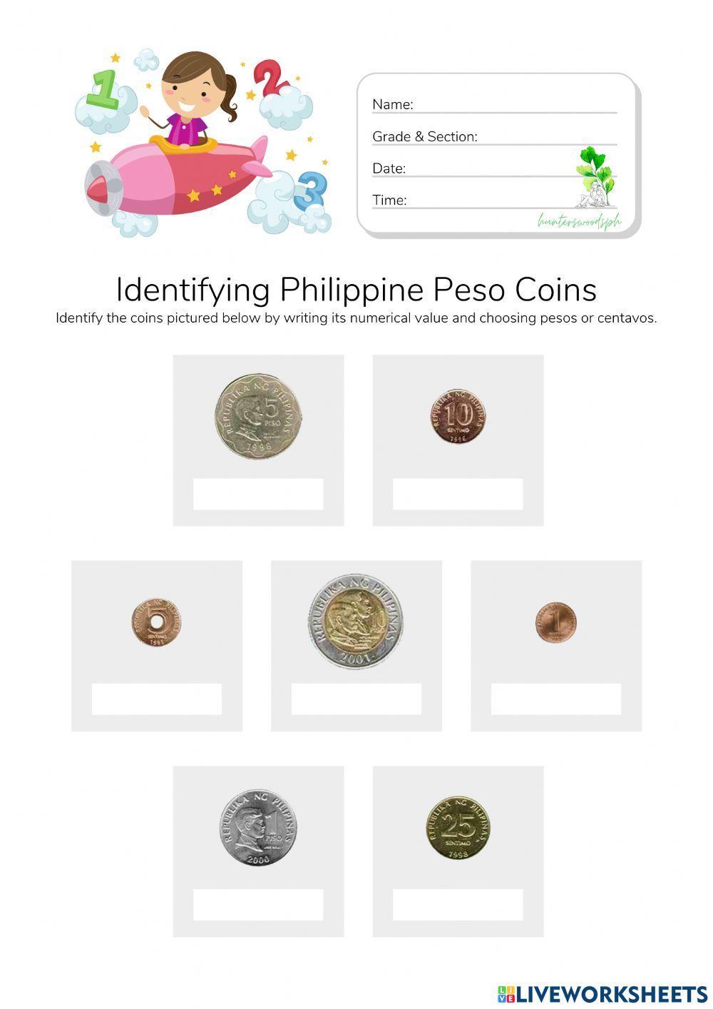 Money Worksheet - Philippine Pesos (HuntersWoodsPH)