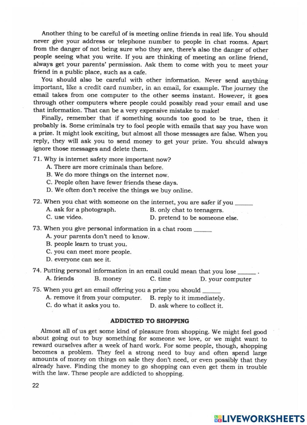 Test 3 grade 8 online exercise for live worksheets