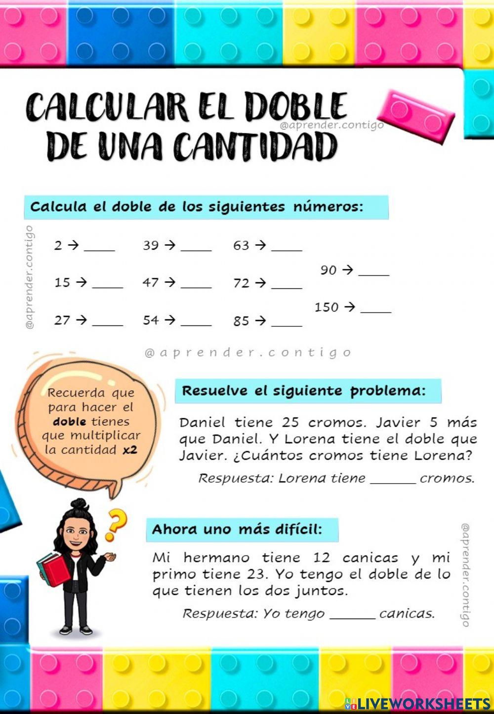 Calcular el doble de una cantidad