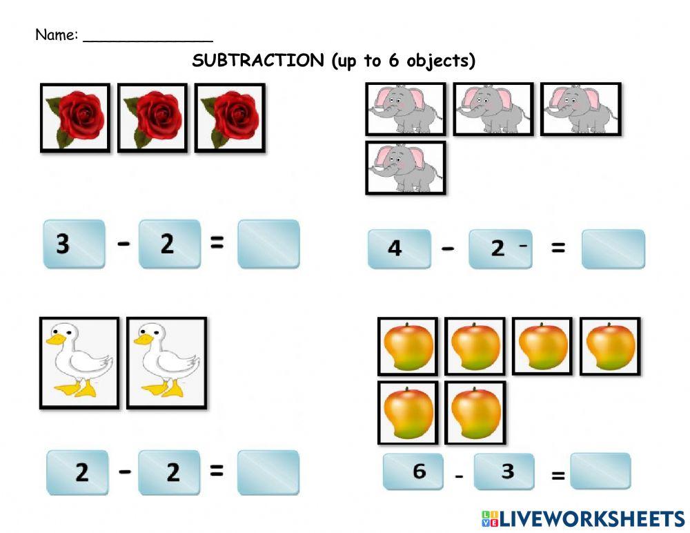 Subtraction up to 6