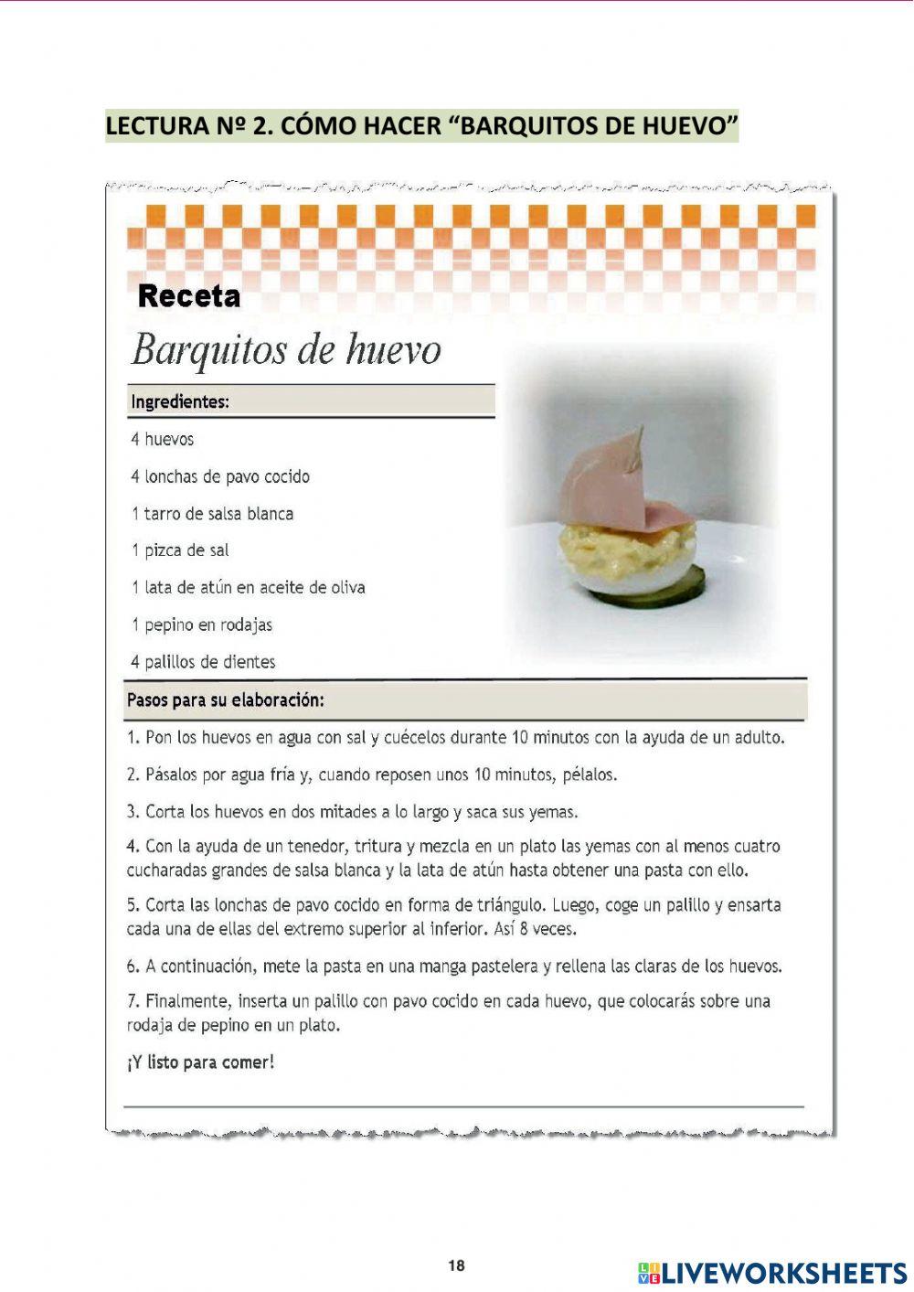 Lectura: Barquitos de huevo