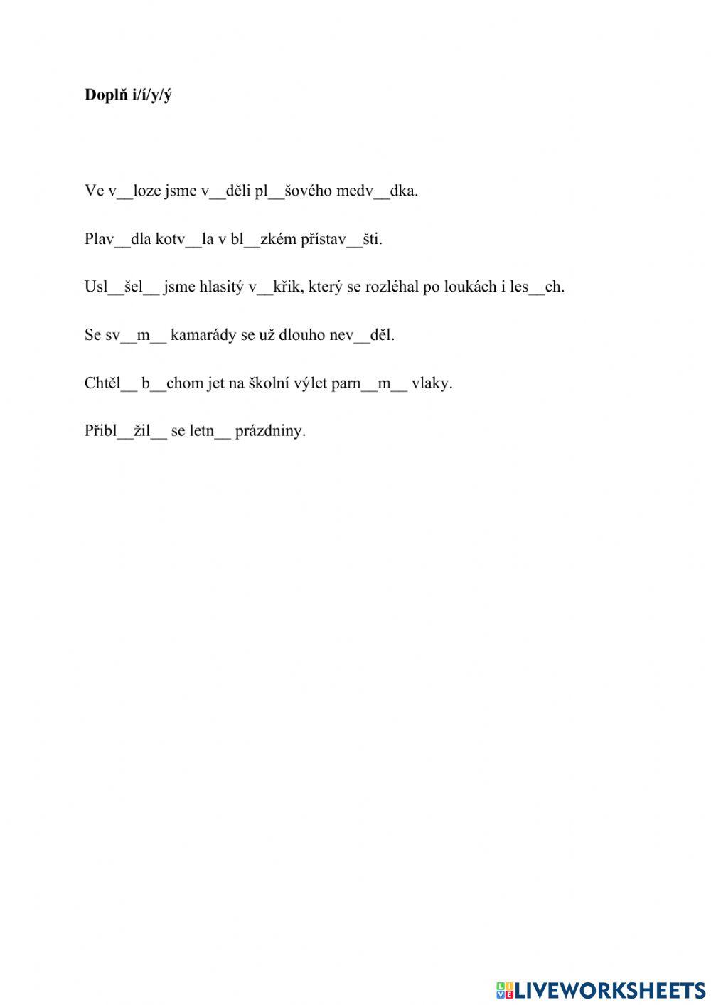 Doplňovací pravipisné cvičení