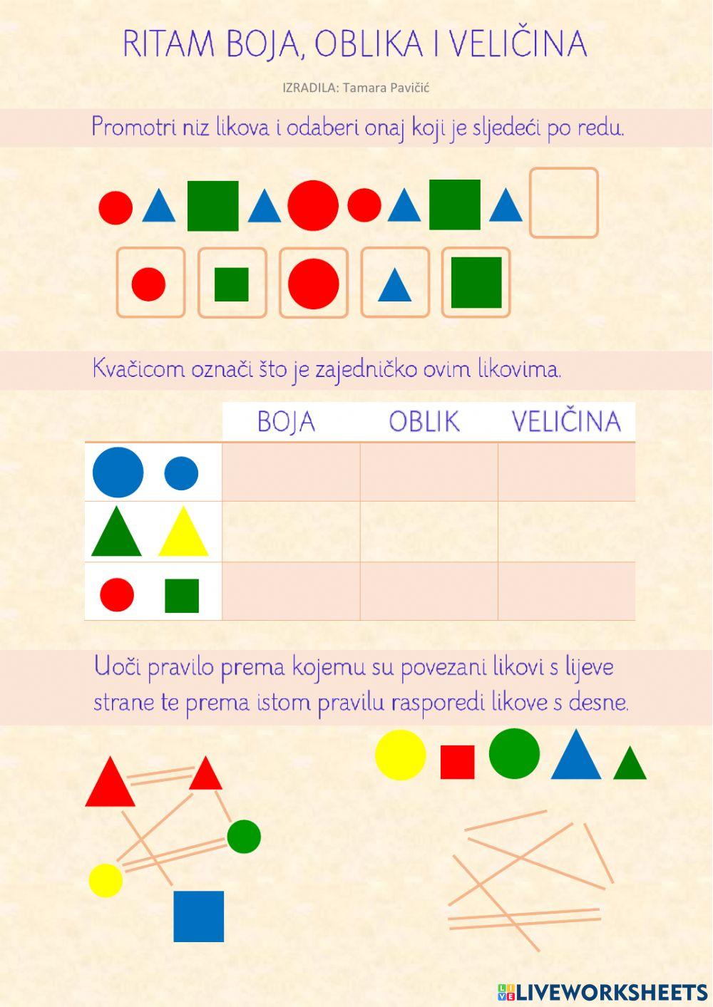 Ritam boja, oblika i veličina