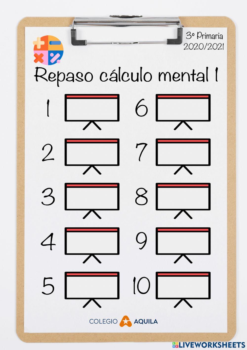 Repaso cálculo mental 1