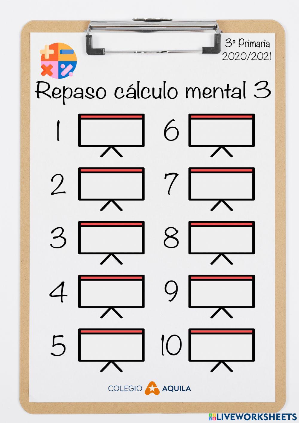 Repaso cálculo mental 3