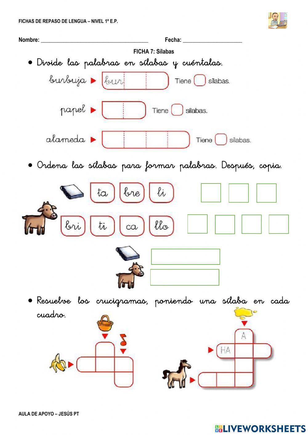 Ficha Lengua 7-1Ep-Sílabas