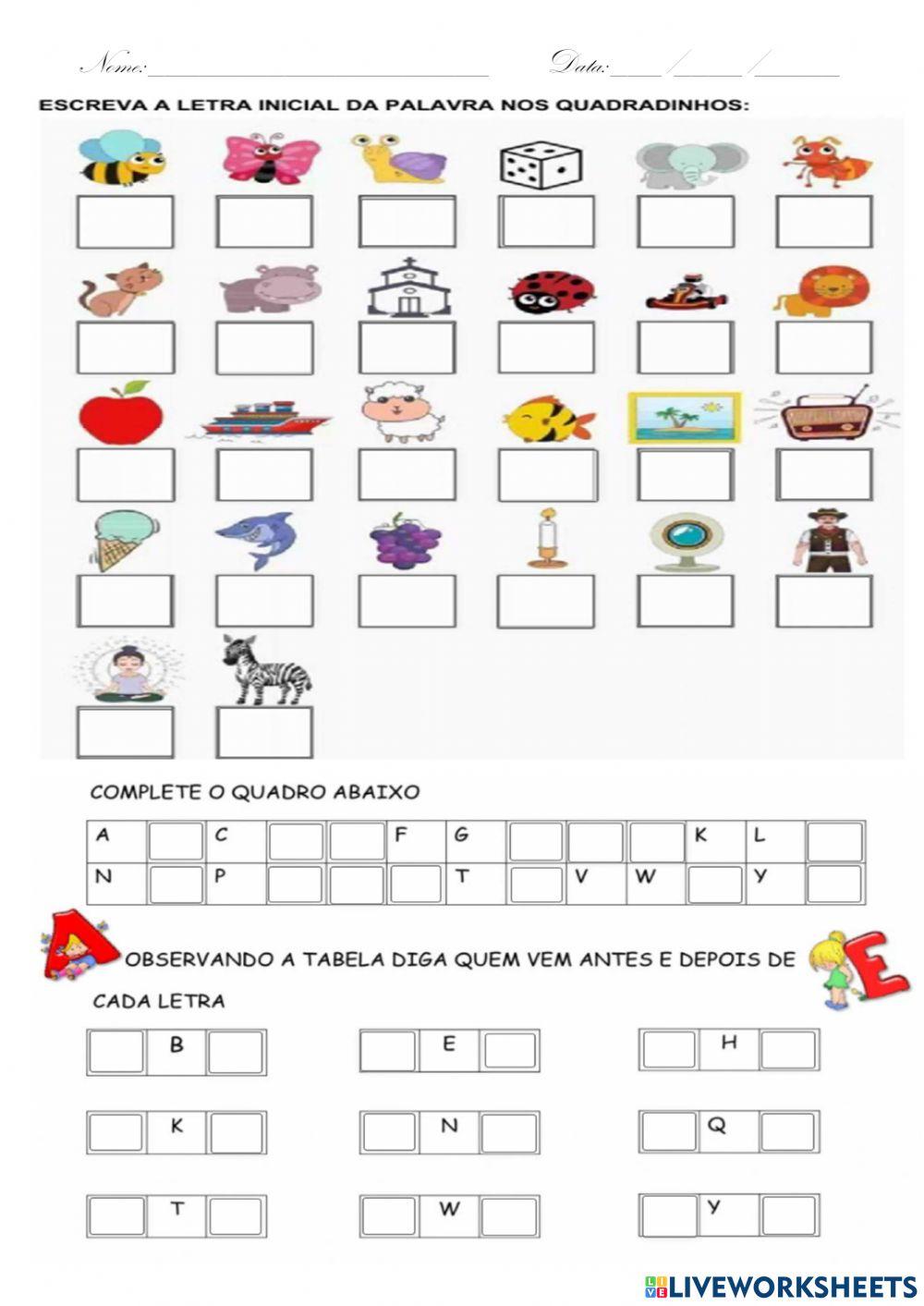Alfabeto todo-antes  e depois