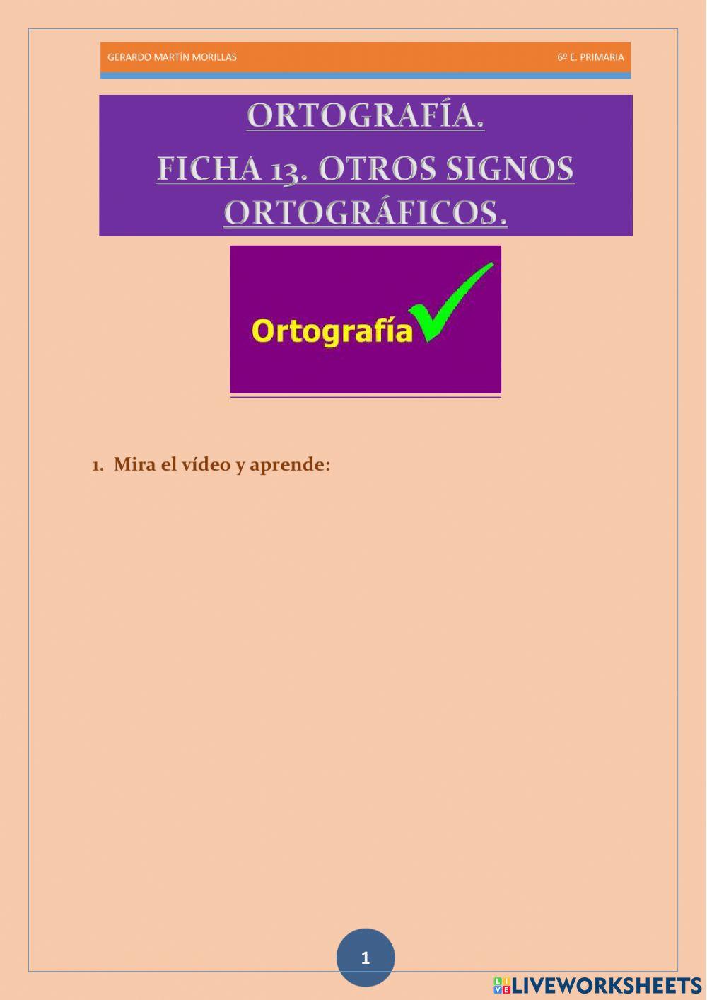Ortografía. Ficha 13.