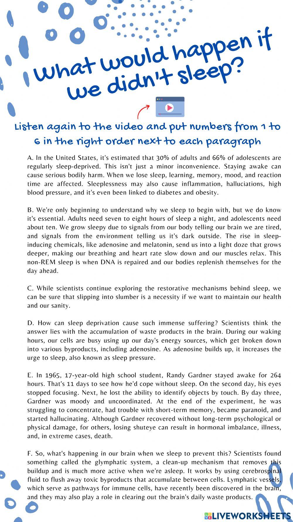 What would happen if we didn't sleep?