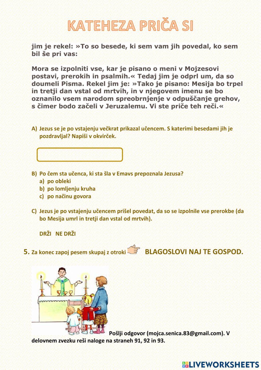 Kateheza priča si - prvoobhajanci