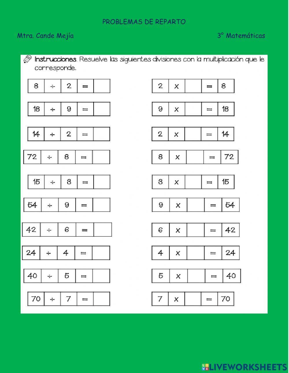 Problemas de reparto