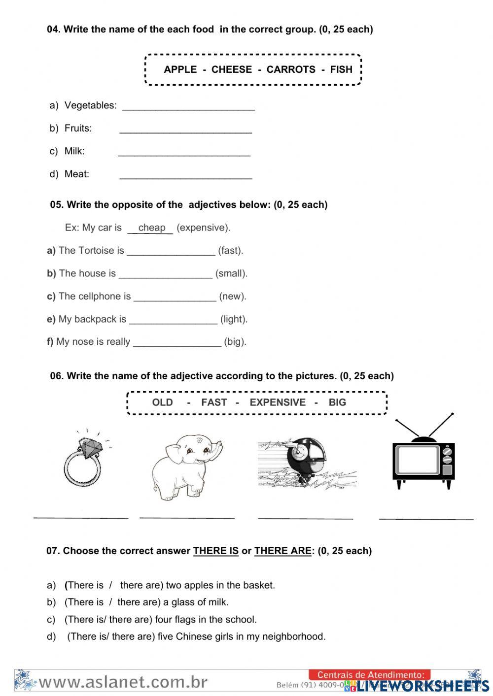 5th level - 1st Grammar test