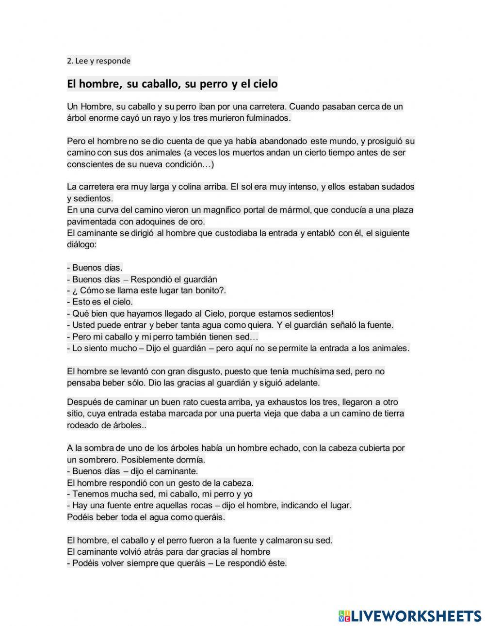 Pruebas superate castellano20203 worksheet
