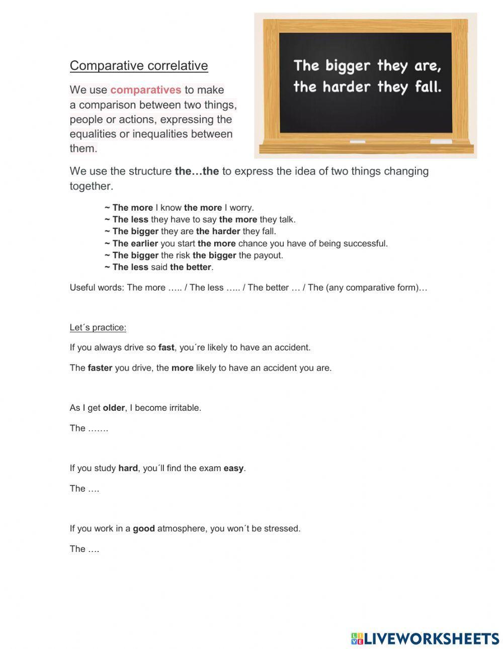 Comparative correlative