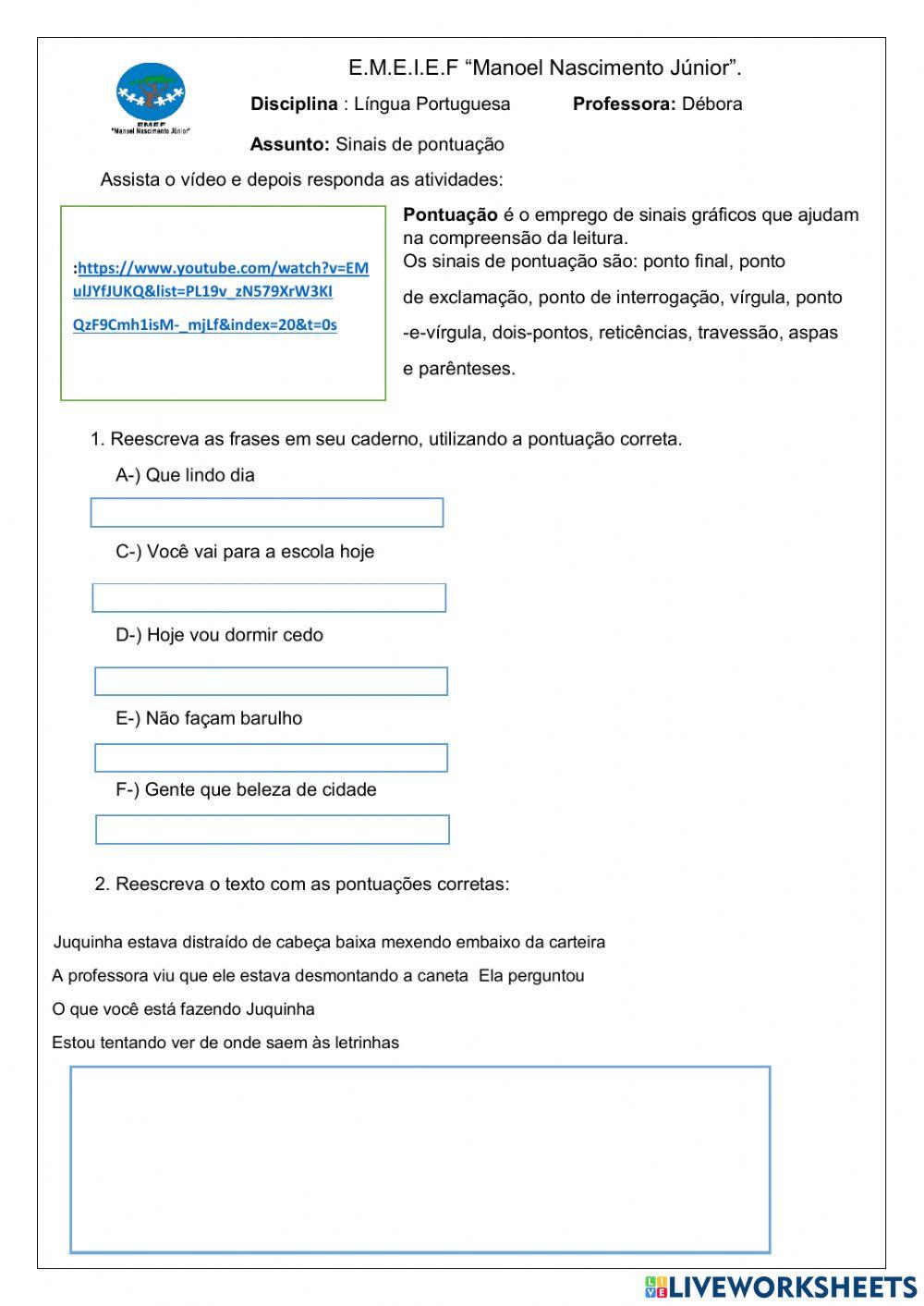 Sinais de Pontuação