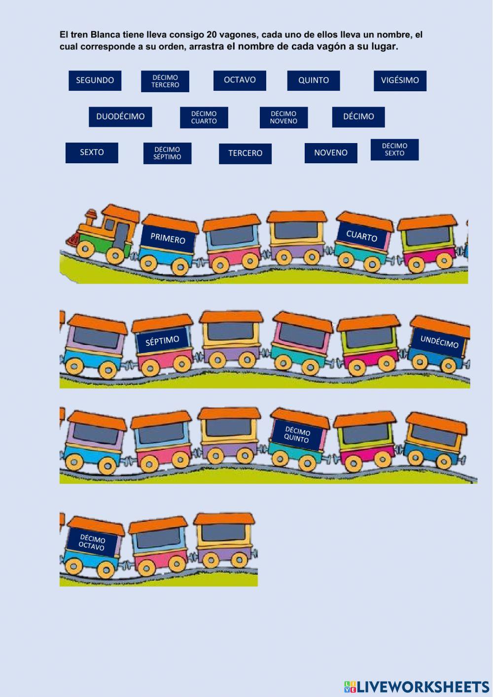 Números ordinales (1° al 20°)