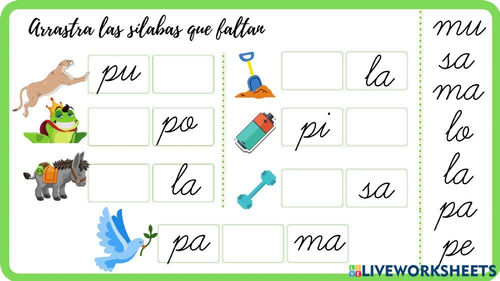 Completa las sílabas