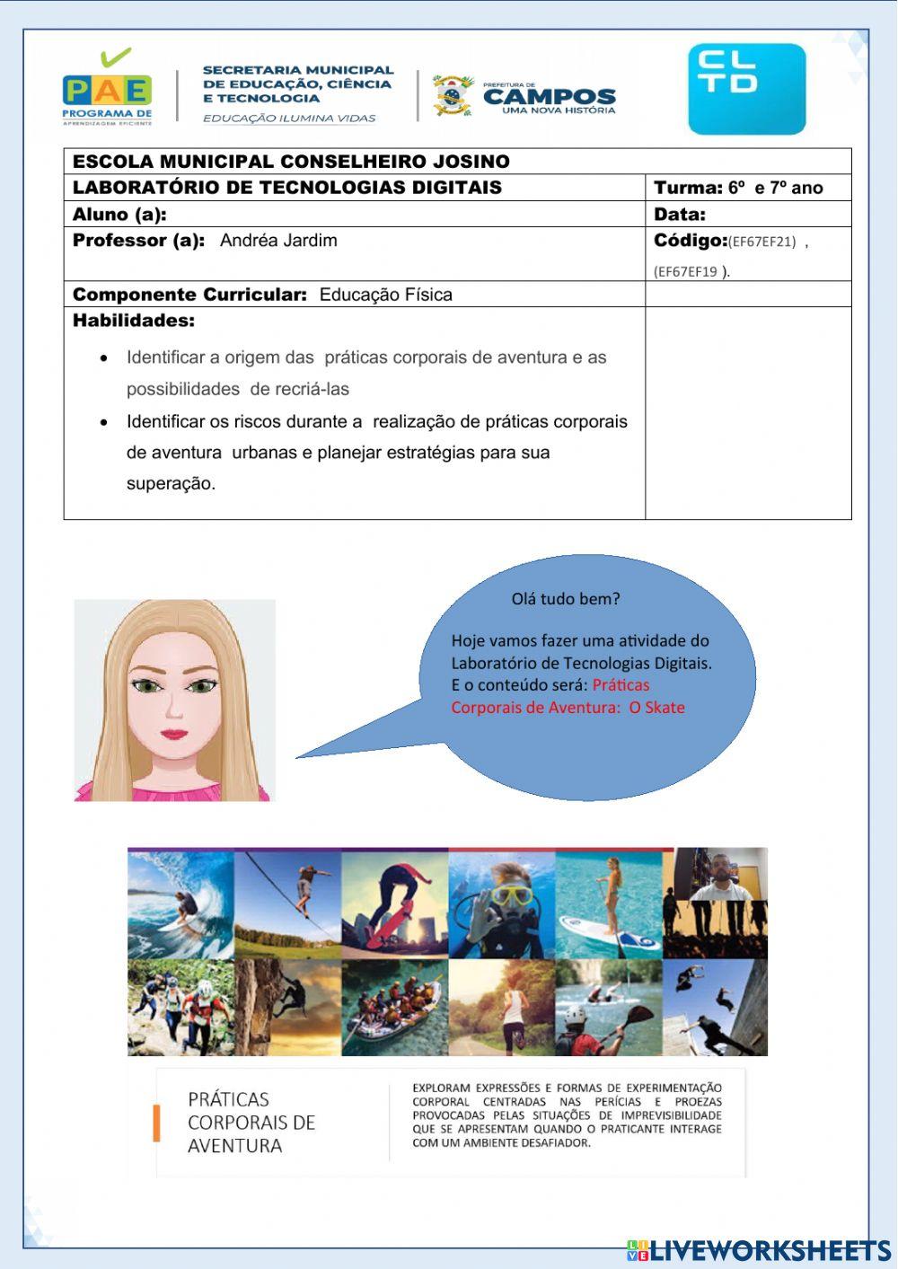 Praticas corporais de aventuras