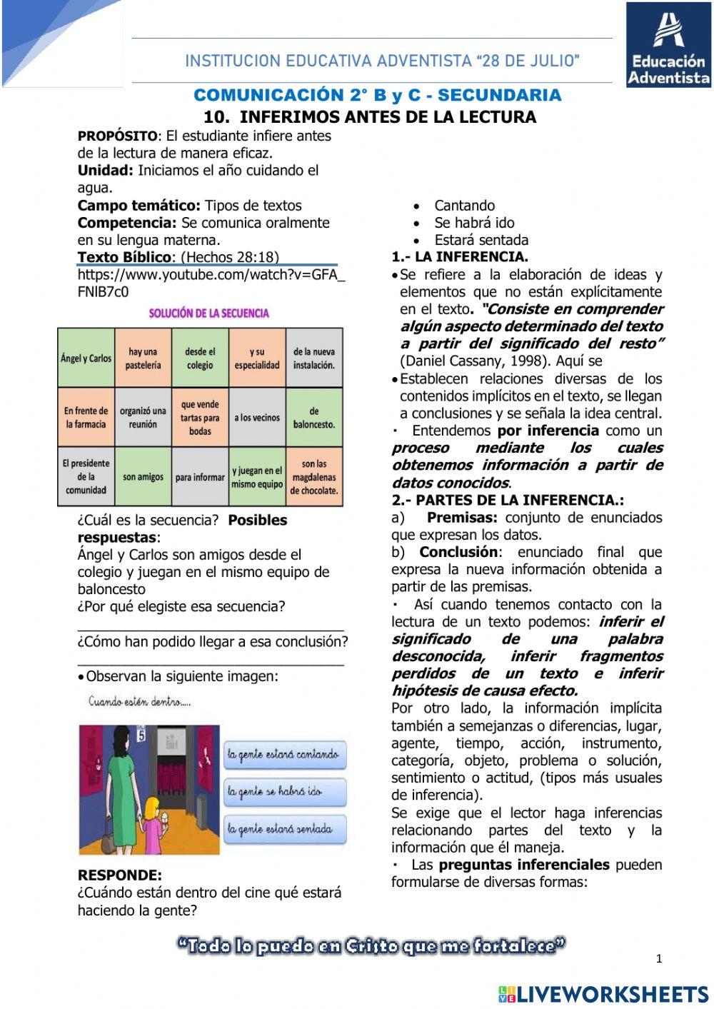 Inferir antes de la lectura