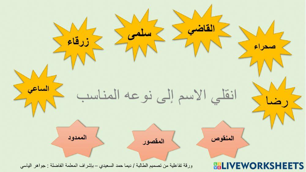 المنقوص والممدود والمقصور