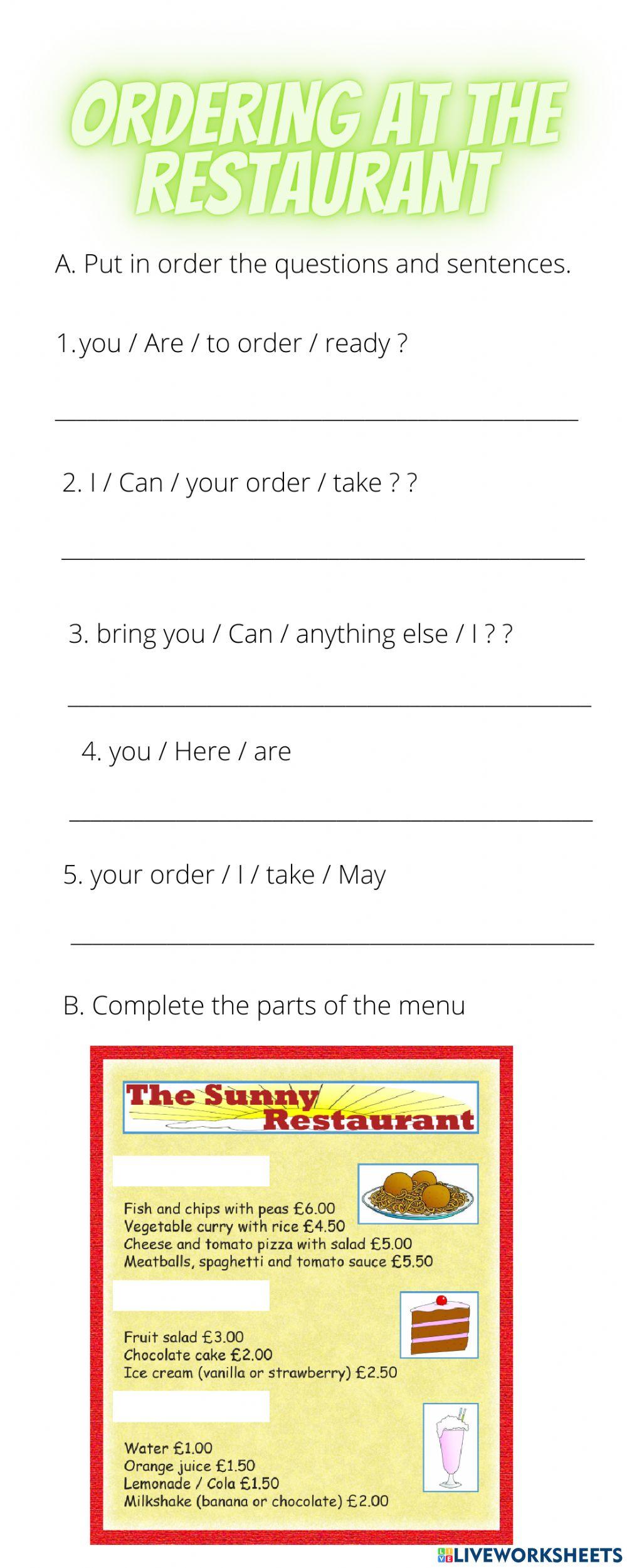 Ordering a meal