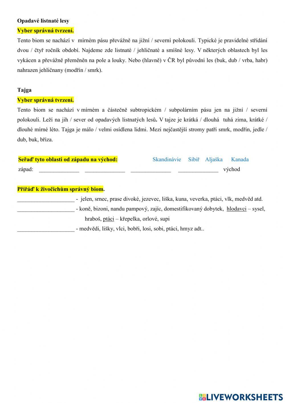 Z6 Biosféra - mírný pás