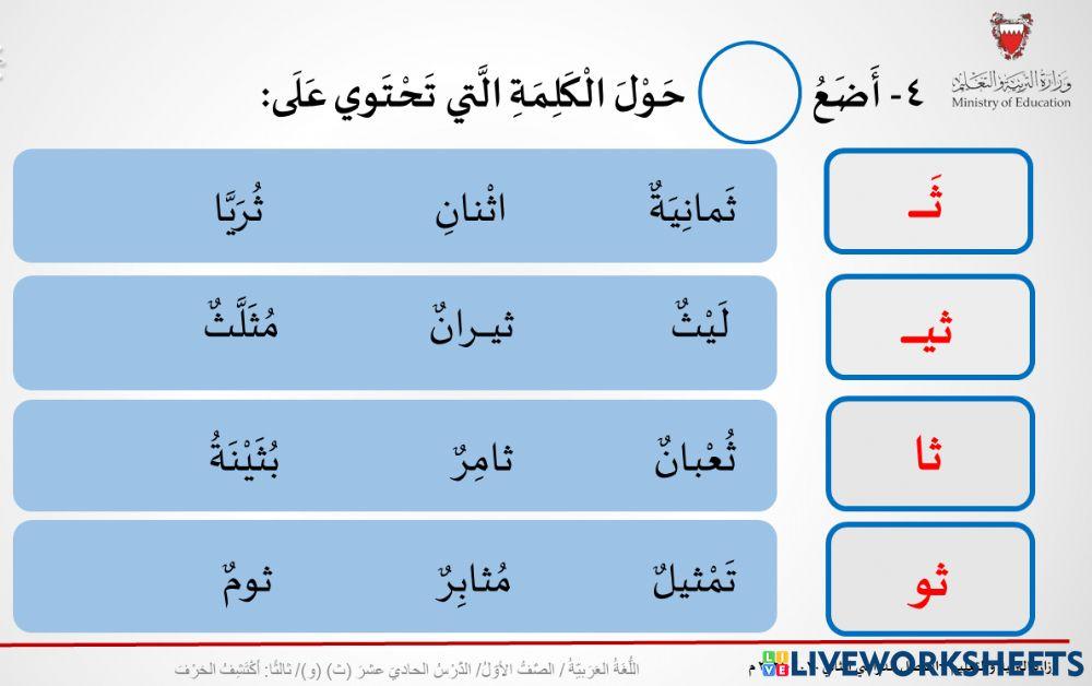 اكتشف حرف الثاء
